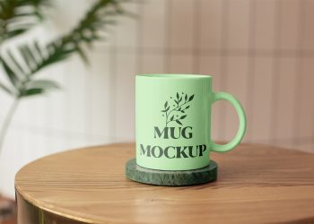 Ceramic Mug on Stand Free Mockup