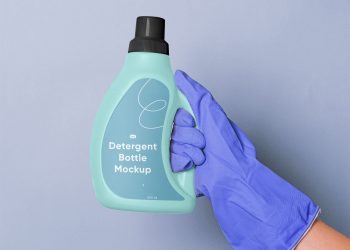 Detergent Bottle with Hand Free Mockup