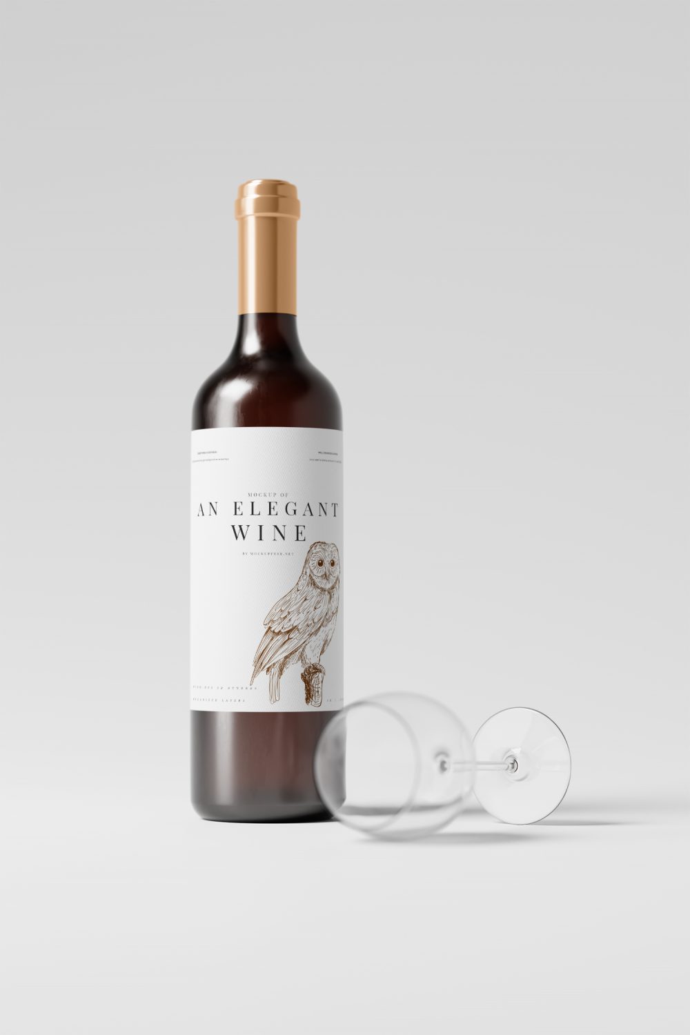 Elegant Red Wine Bottle Free Mockup Collection