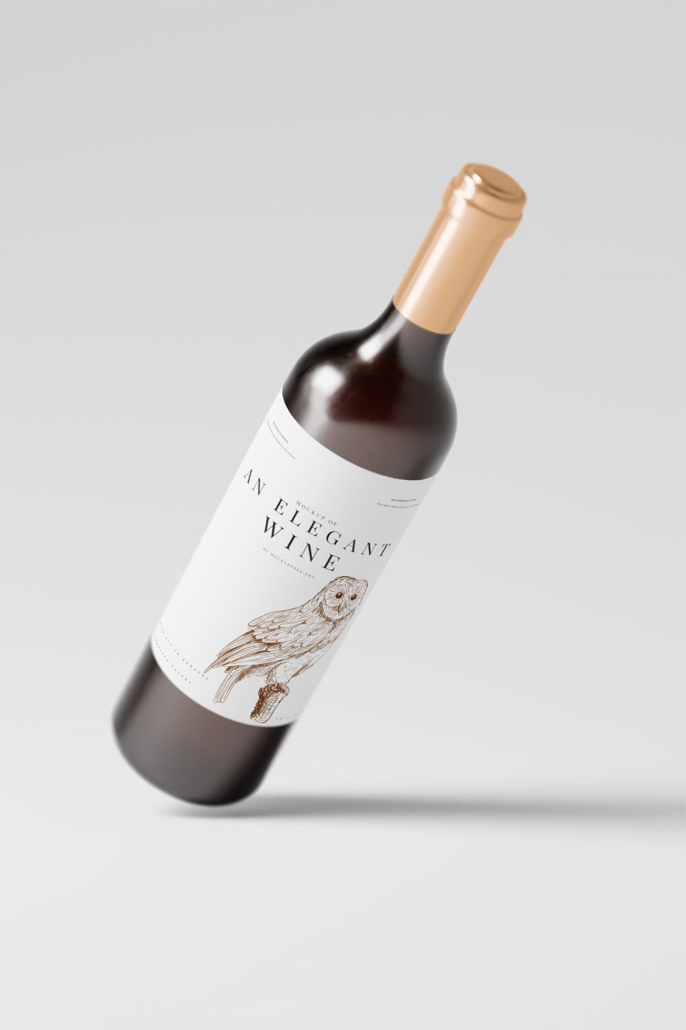 Elegant Red Wine Bottle Free Mockup Collection