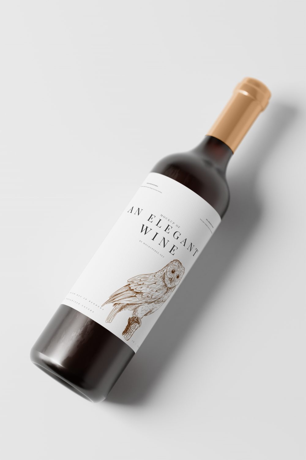 Elegant Red Wine Bottle Free Mockup Collection