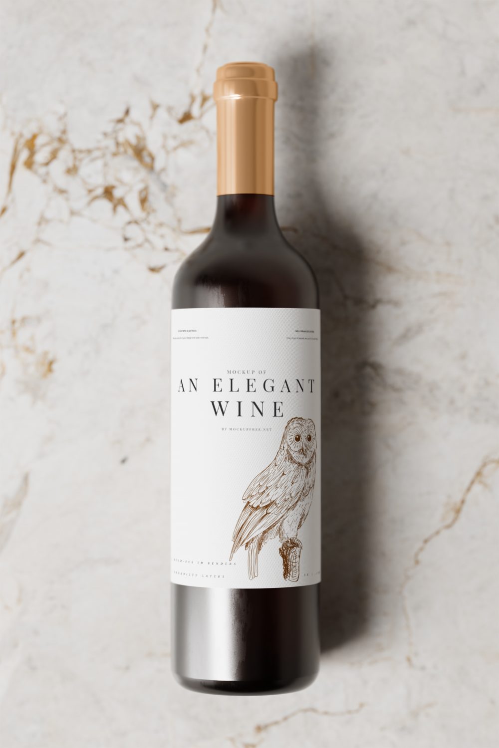 Elegant Red Wine Bottle Free Mockup Collection