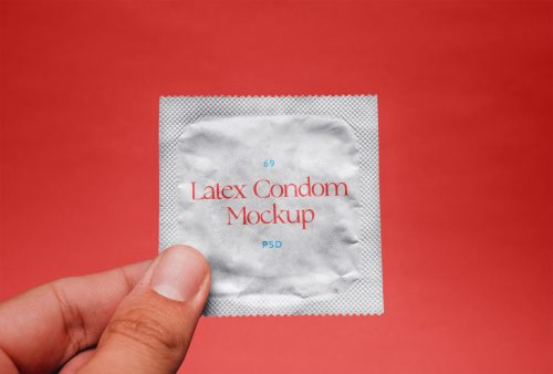 Free Condom in Hand Free Mockup
