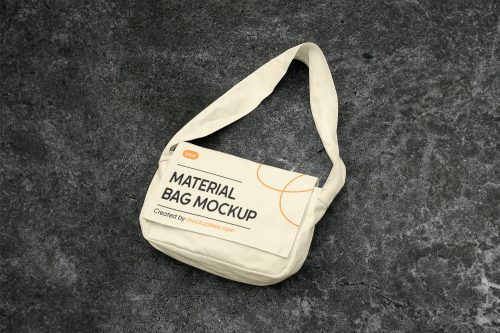 Lying Material Bag Free Mockup