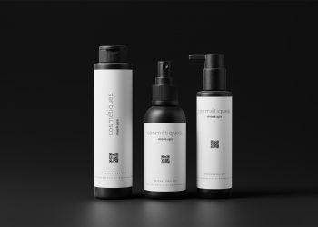 Minimal Design Cosmetic Bottle Free Mockup Set