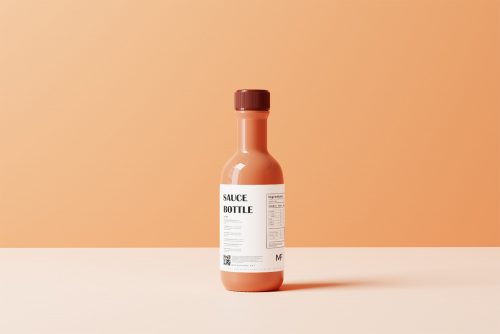 Non Transparent Sauce Bottle Free Mockups