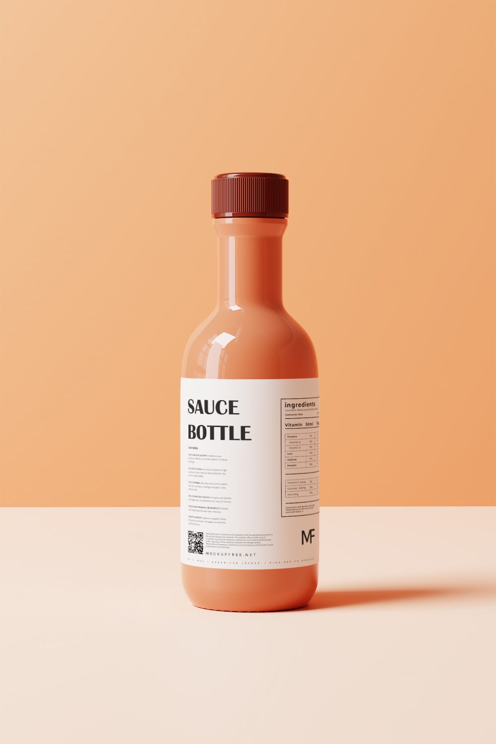 Non Transparent Sauce Bottle Free Mockups