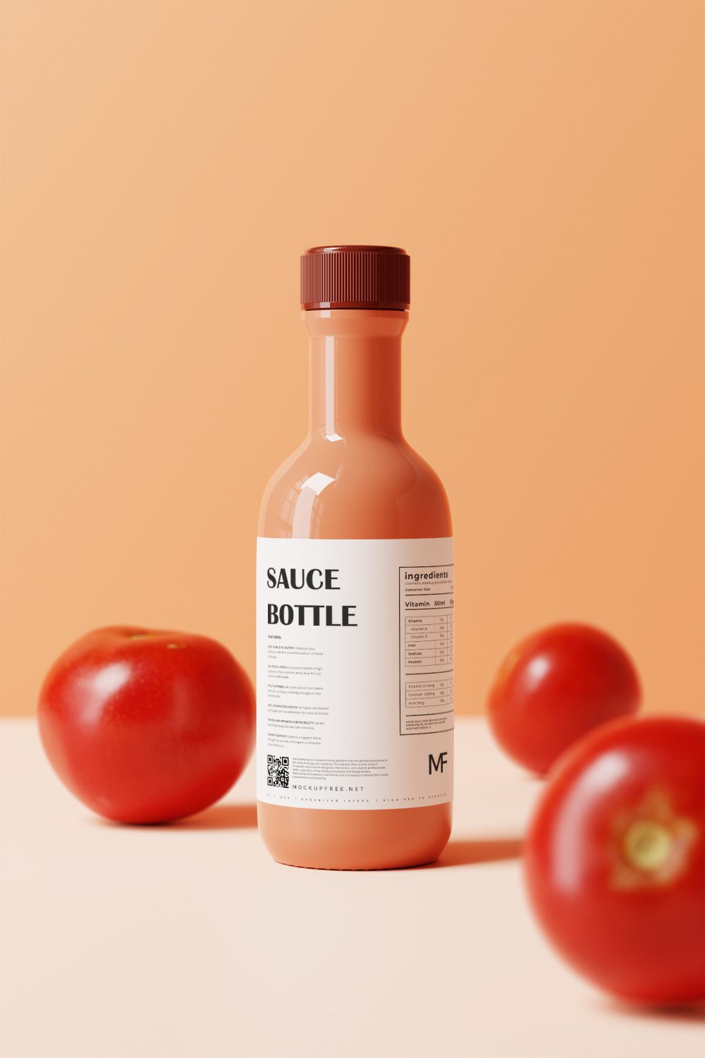 Non Transparent Sauce Bottle Free Mockups