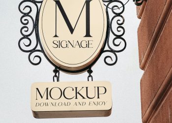 Rounded Signage Free Mockup