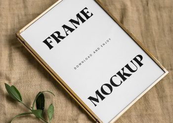 Small Golden Frame Free Mockup