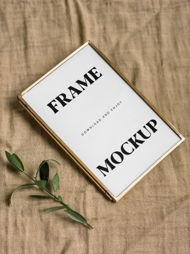 Small Golden Frame Free Mockup