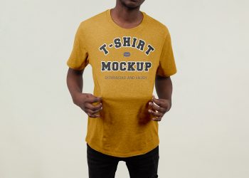 T-Shirt with Men Free Mockup