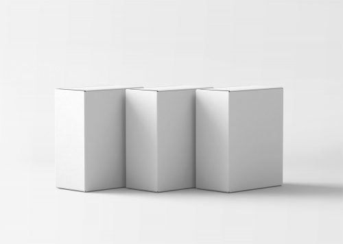 Three Stand Up Packaging Boxes Free Mockup
