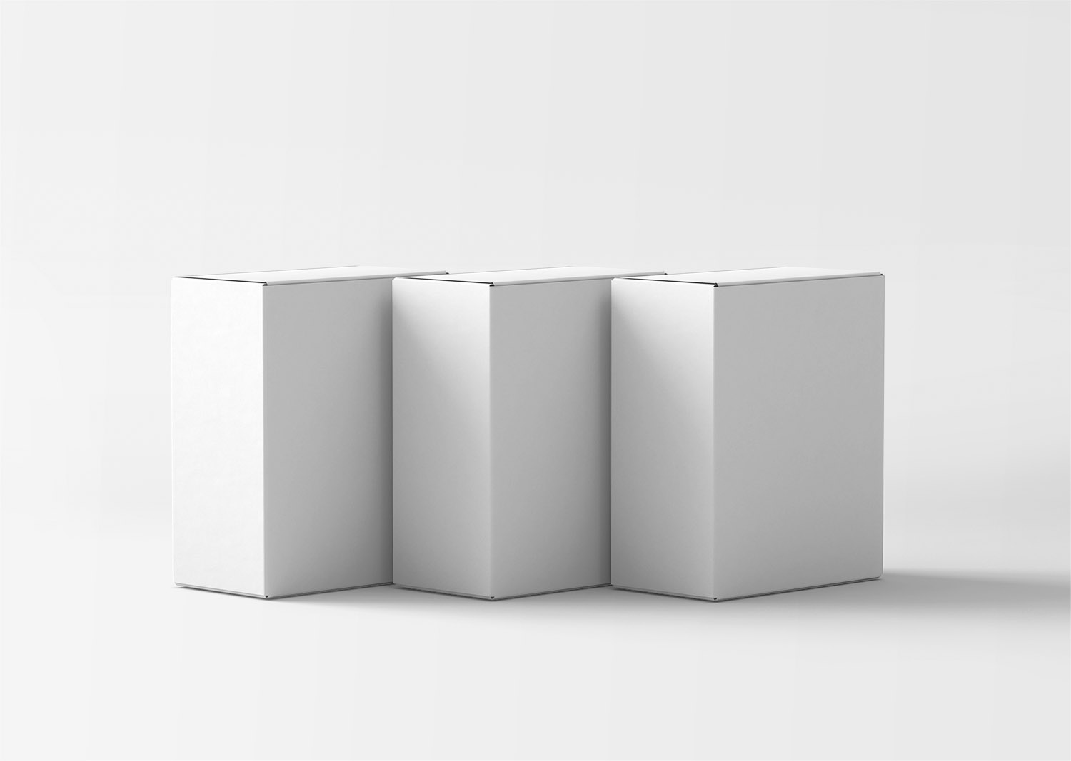 Three Stand Up Packaging Boxes Free Mockup