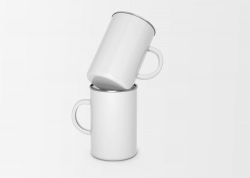 Two Enamel Mug Free Mockup