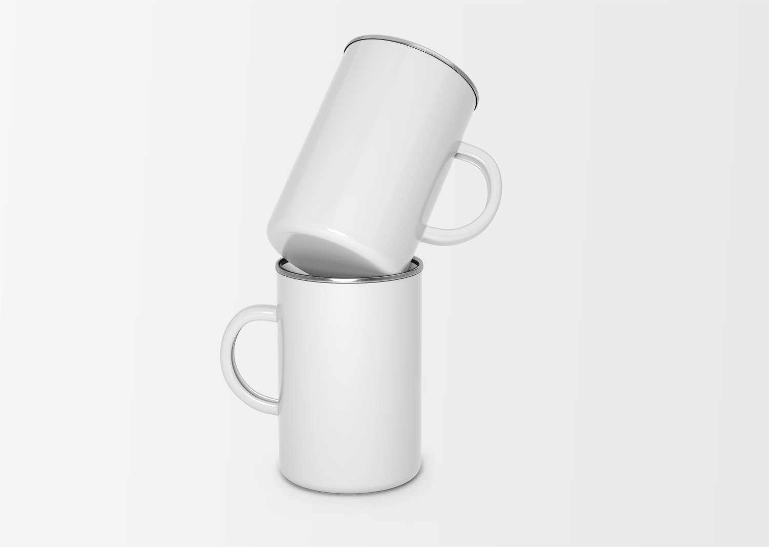 Two Enamel Mug Free Mockup