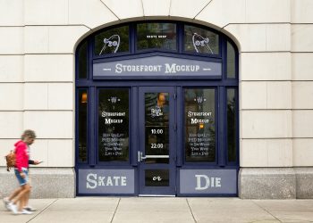 Vintage Shop Window Free Mockup
