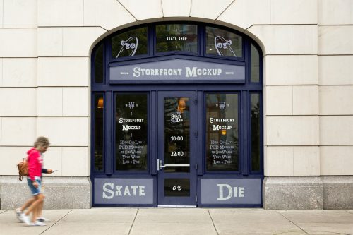 Vintage Shop Window Free Mockup