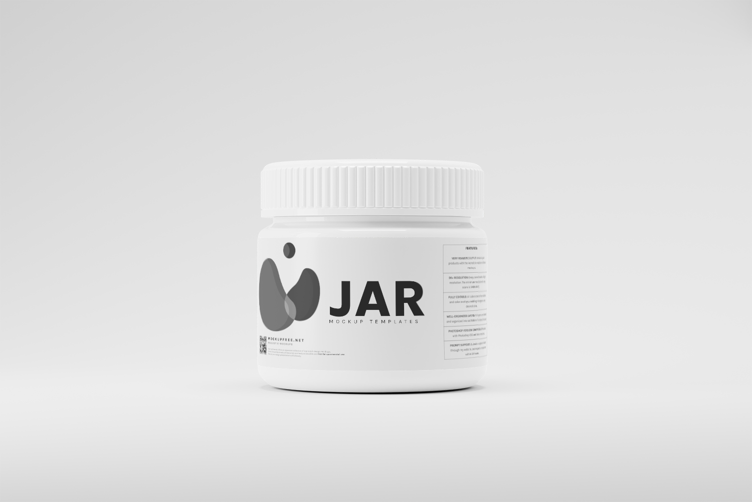 White Plastic Cosmetic Jar Free Mockups