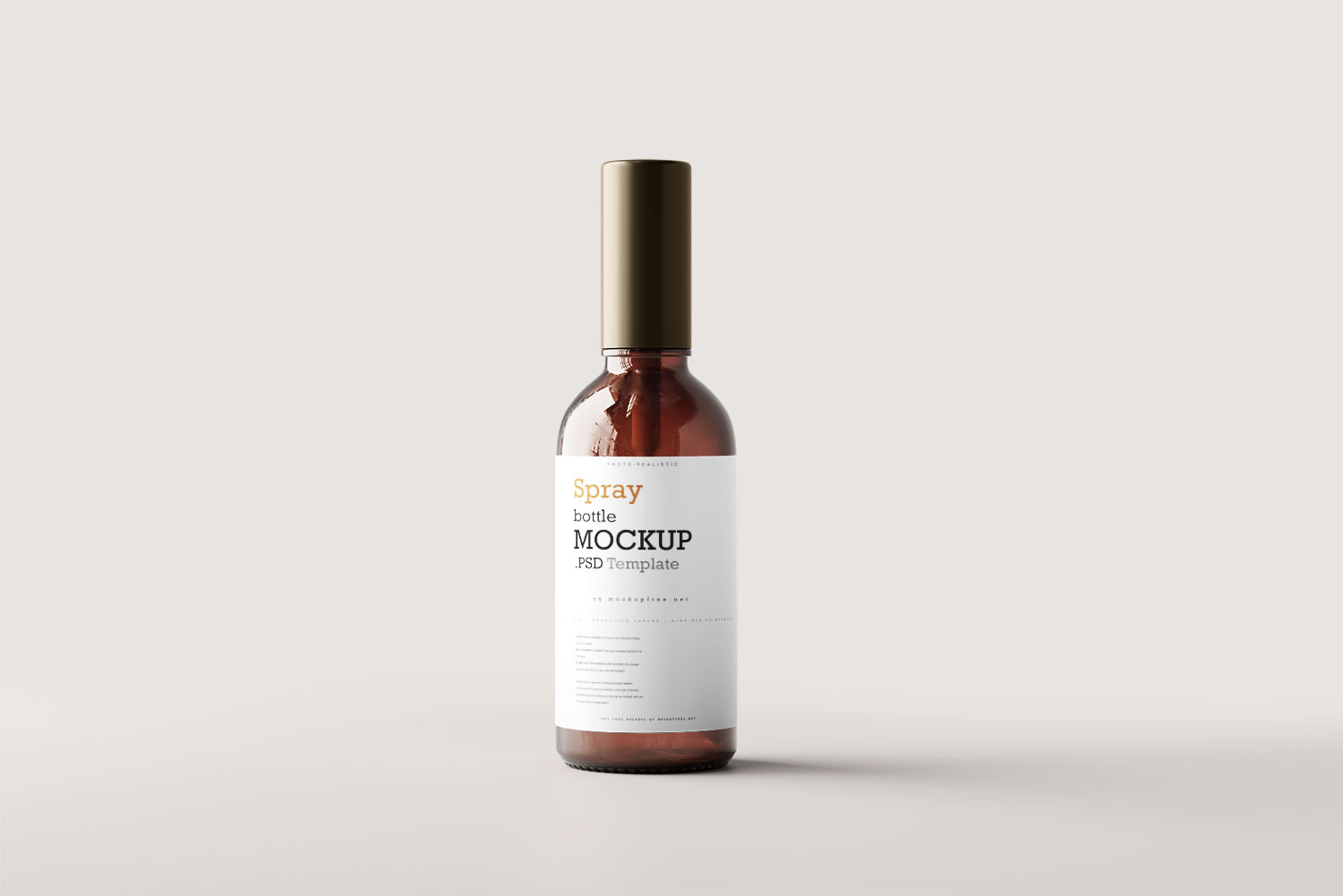 Amber Glass Spray Bottle Free Mockups