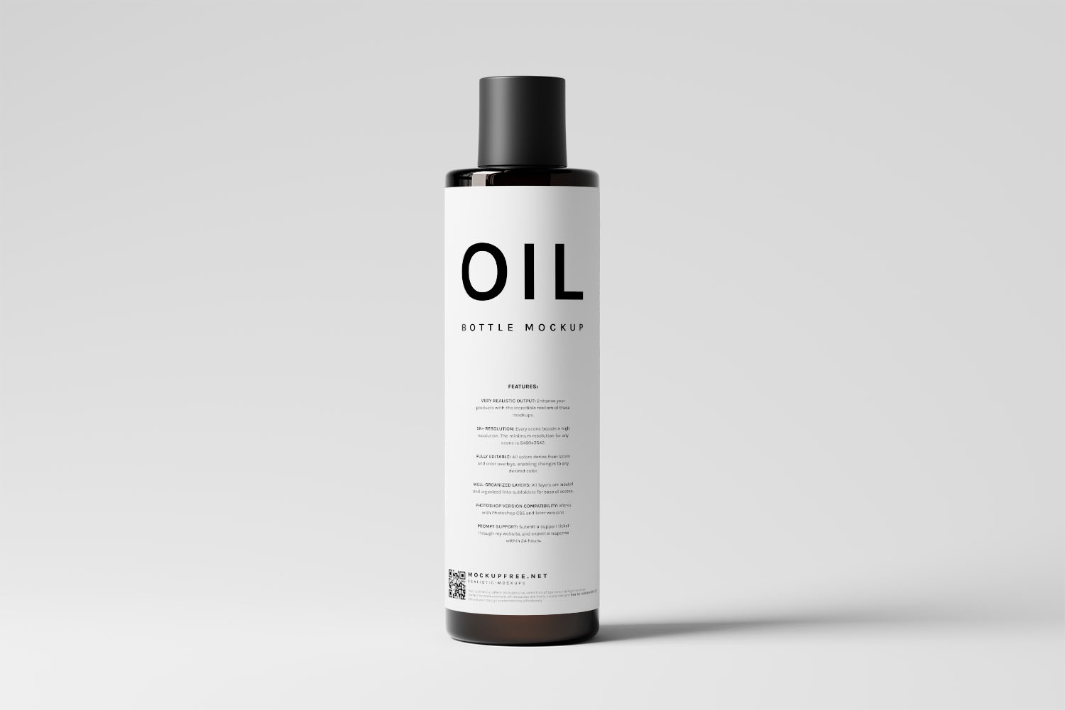 Black Glass Hair Oil Bottle Free Mockups