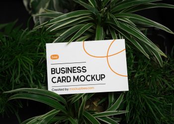 Business Card in Grass Free Mockup