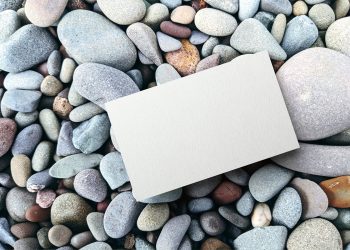 Business Card on Pebbles Mockup