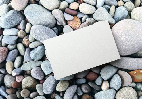 Business Card on Pebbles Mockup