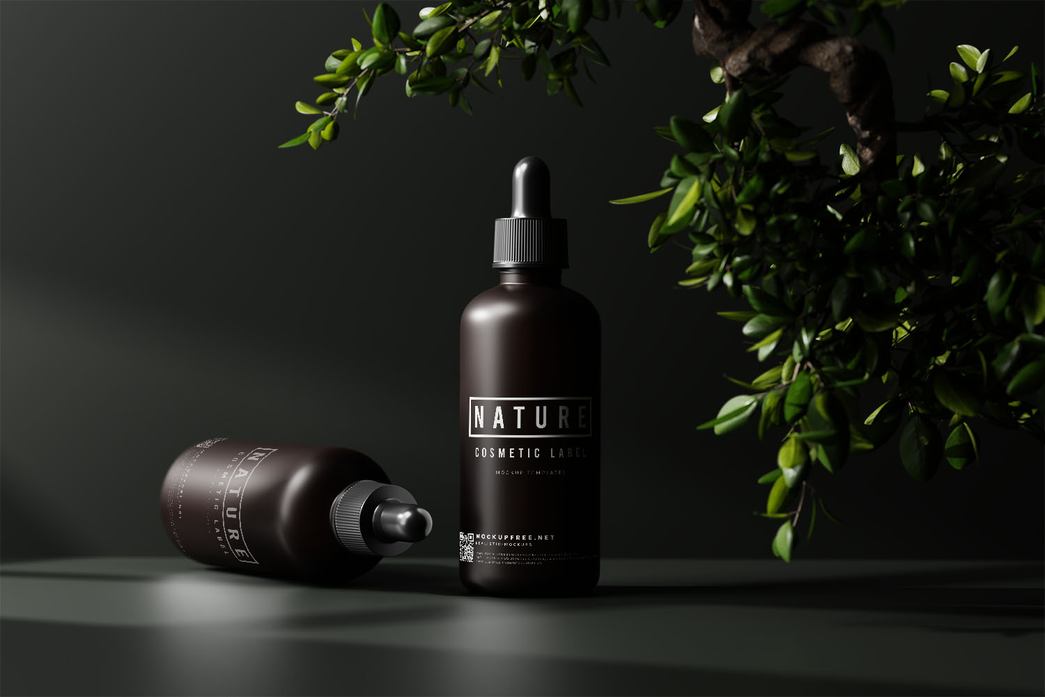 Dropper Bottle with Nature Theme Mockups