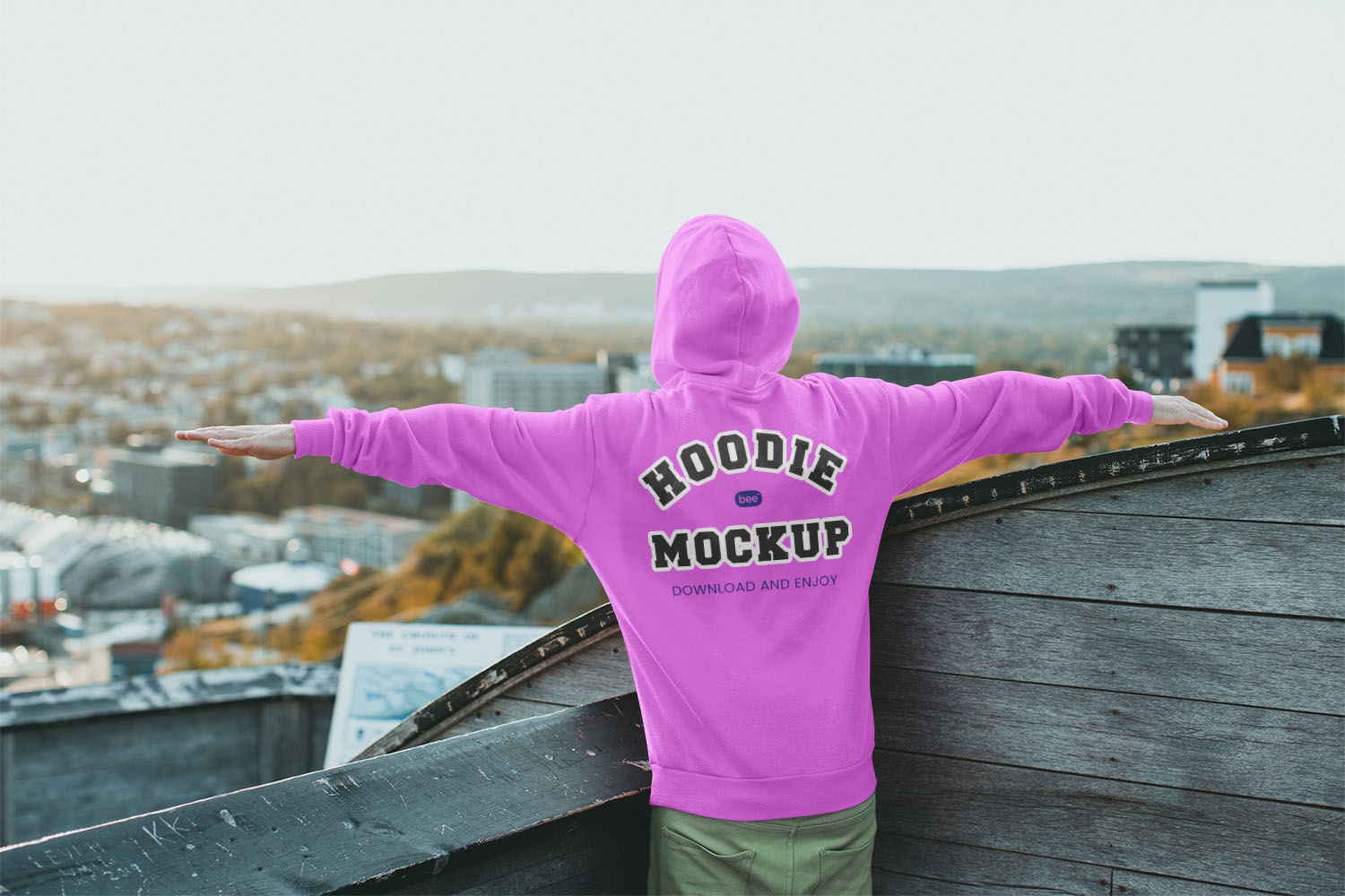 Hoodie Back View Free Mockup