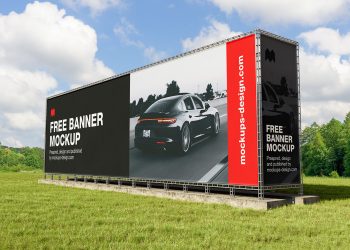 Large Banner Construction Free Mockup