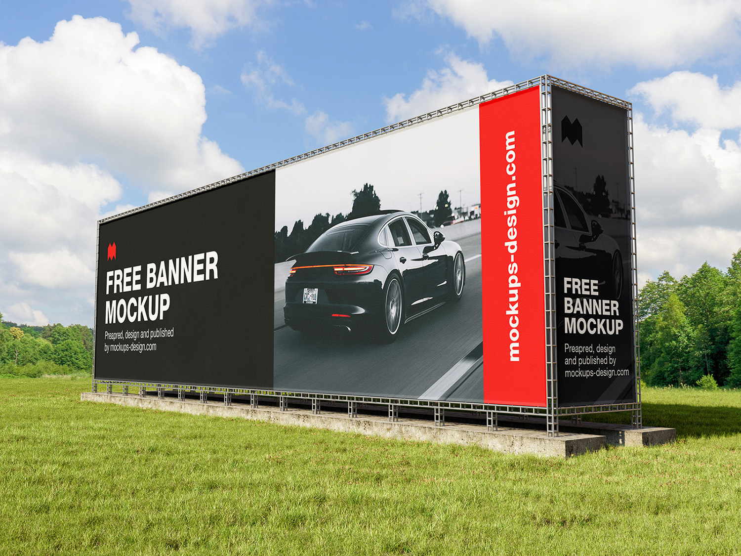 Large Banner Construction Free Mockup