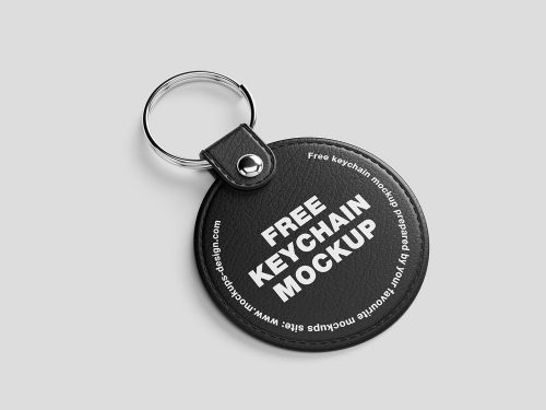 Leather Keychain Free Mockup