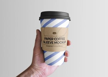 Paper Cup with Sleeve Free Mockup