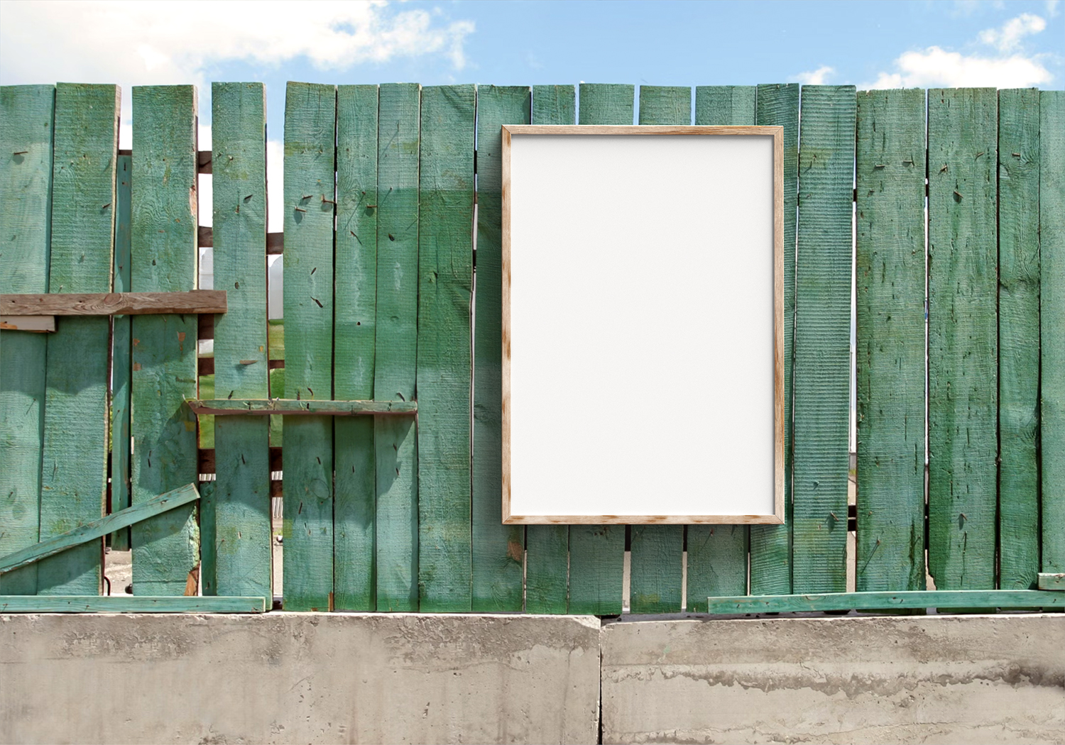 Wooden Wall Vertical Poster Free Mockup