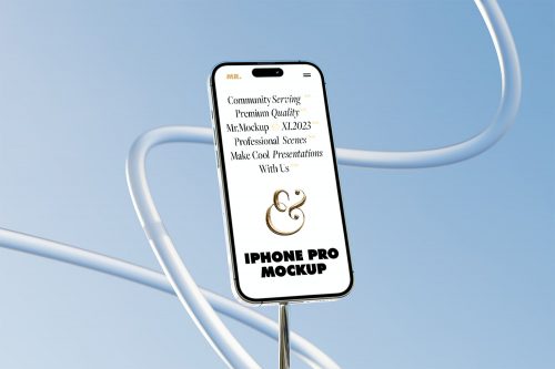 iPhone 14 on Tripod Free Mockup