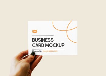 Card with Hand Free Mockup