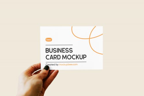 Card with Hand Free Mockup