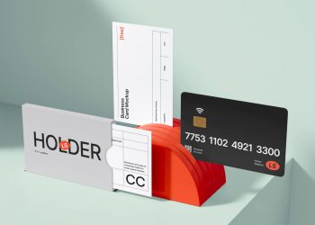 Cardholder with Cards Free Mockup