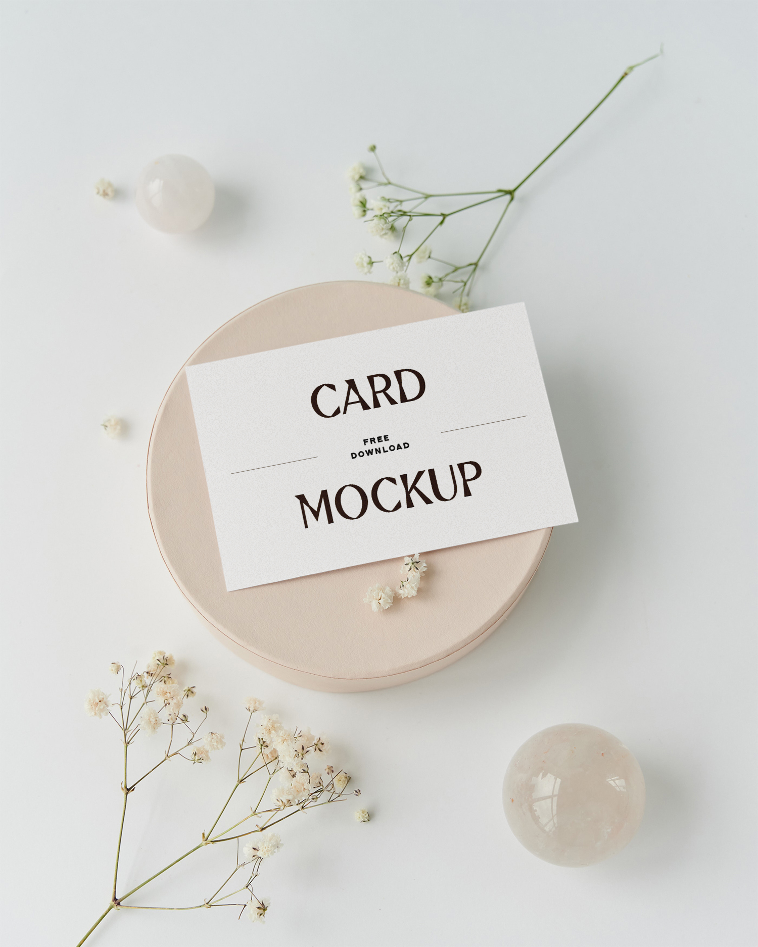 Cards with Flowers Free Mockup