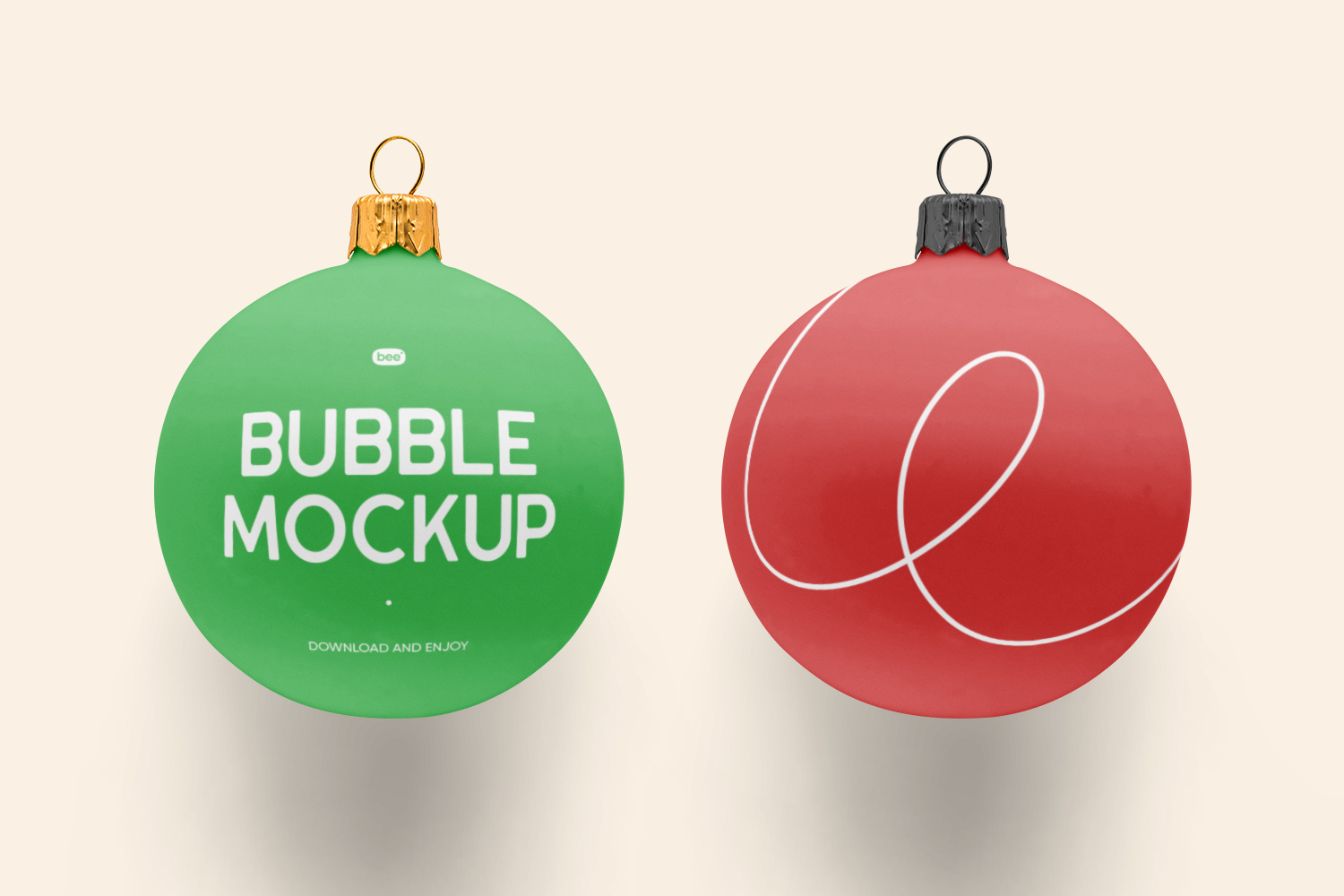 Christmas Baubles Free Mockup