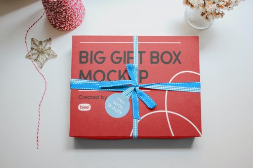 Christmas Gift Box Free Mockup