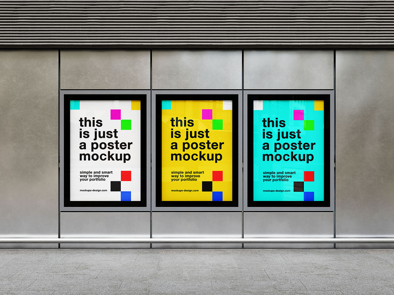 Citylight Poster Frames Free Mockup