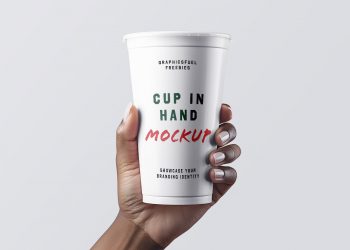 Coffee Cup in Hand Free Mockup