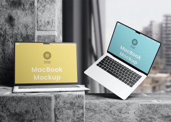 Double MacBook Free Mockup