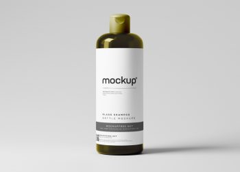 Glass Shampoo or Body Wash Bottle Free Mockups