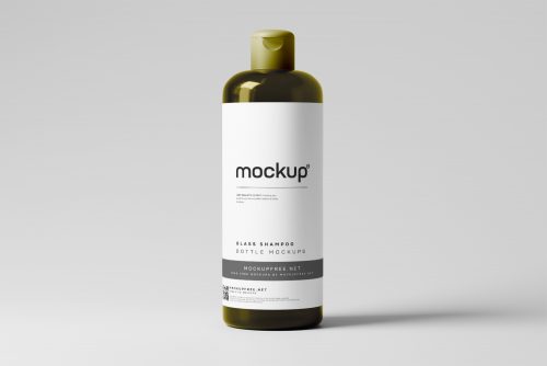 Glass Shampoo or Body Wash Bottle Free Mockups