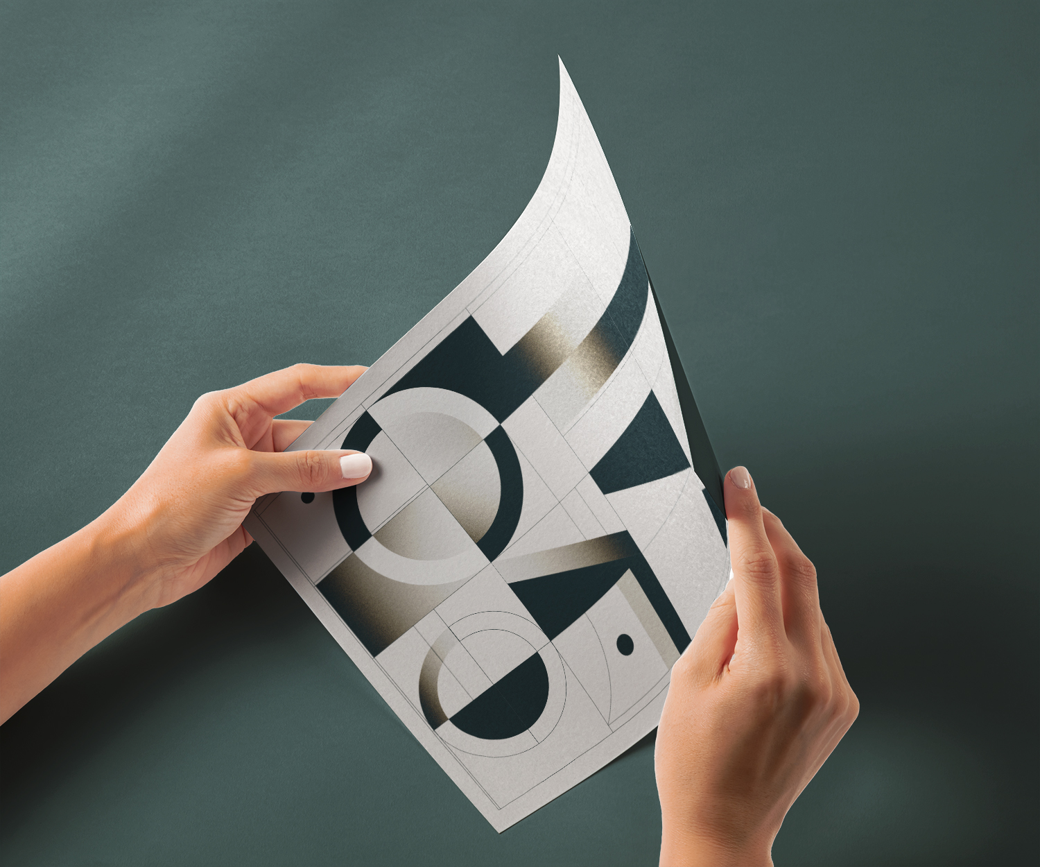Hand Holding Glossy Paper Free Mockup
