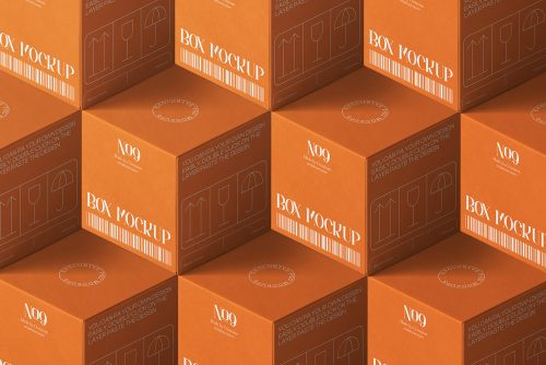 Isometric Paper Boxes Free Mockup