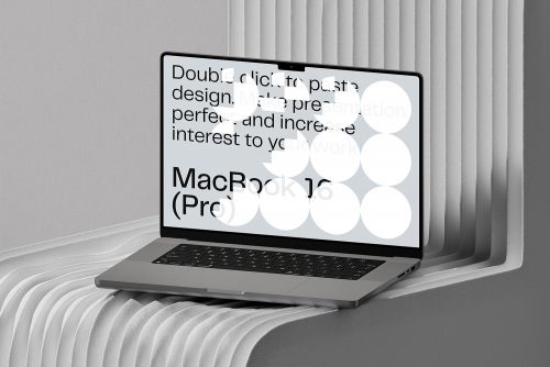 Macbook 16 Pro on Pinaplast Bench Free Mockup